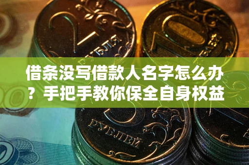 武汉借条没写借款人名字怎么办？手把手教你保全自身权益