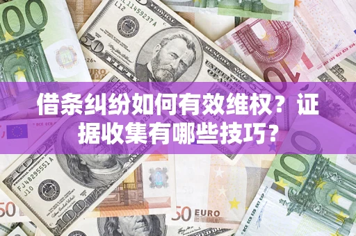 武汉借条纠纷如何有效维权？证据收集有哪些技巧？