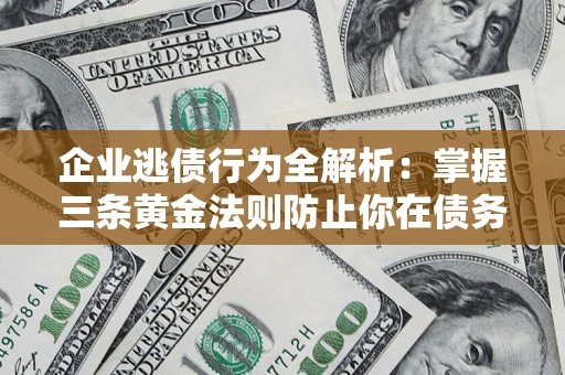 武汉企业逃债行为全解析：掌握三条黄金法则防止你在债务乱局中“踩雷”