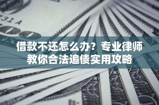 武汉借款不还怎么办？专业律师教你合法追债实用攻略
