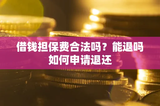 武汉借钱担保费合法吗？能退吗如何申请退还