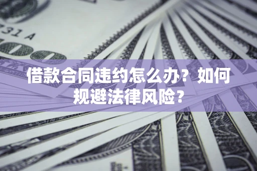 武汉借款合同违约怎么办？如何规避法律风险？
